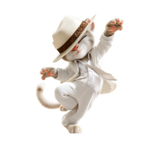 Dancing Cartoon Cat Vinyl Car Decal Sticker – Waterproof & UV-Resistant 8" Dancing Cartoon Cat Vinyl Car Decal Sticker – Waterproof & UV-Resistant 8"