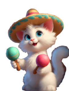 Playful Mexican Cat Vinyl Car Decal Sticker – Waterproof & UV-Resistant 8"