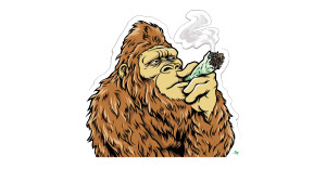 Sasquatch Smoking Joint Vinyl Car Decal Sticker – Waterproof & UV-Resistant 8" Sasquatch Smoking Joint Vinyl Car Decal Sticker – Waterproof & UV-Resistant 8"