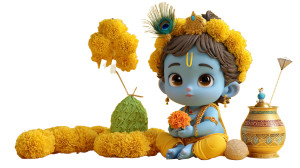 Happy Vishu Illustration Vinyl Car Decal Sticker – Waterproof & UV-Resistant 8"