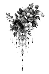 Floral Ornamental Tattoo Vinyl Car Decal Sticker – Waterproof & UV-Resistant 8"