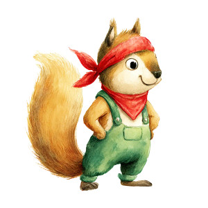 Happy Squirrel Character Vinyl Car Decal Sticker – Waterproof & UV-Resistant 8"