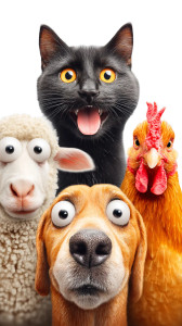 Cute Pets Parade Vinyl Car Decal Sticker – Waterproof & UV-Resistant 8"