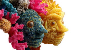 Organic Bacteria Sculptures Vinyl Car Decal Sticker – Waterproof & UV-Resistant 8"