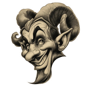 Satanic Retro Cartoon Vinyl Car Decal Sticker – Waterproof & UV-Resistant 8"