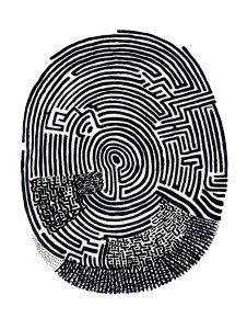 Fingerprint Maze Vinyl Car Decal Sticker – Waterproof & UV-Resistant 8"