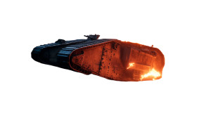 Flaming Battle Tank Vinyl Car Decal Sticker – Waterproof & UV-Resistant 8"