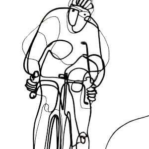 Contoured Cyclist Vinyl Car Decal Sticker – Waterproof & UV-Resistant 8"