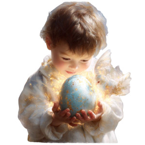 Angel Child Easter Vinyl Car Decal Sticker – Waterproof & UV-Resistant 8"