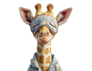 Cute Giraffe Pajamas Vinyl Car Decal Sticker – Waterproof & UV-Resistant 8"