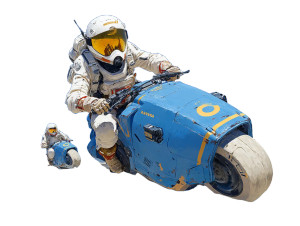 Futuristic Speeder Rider Vinyl Car Decal Sticker – Waterproof & UV-Resistant 8"