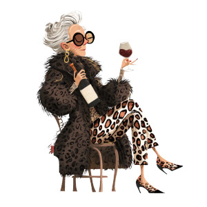 Stylish Old Lady Vinyl Car Decal Sticker – Waterproof & UV-Resistant 8"