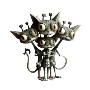 Cat Elf Figurine Vinyl Car Decal Sticker – Waterproof & UV-Resistant 8"