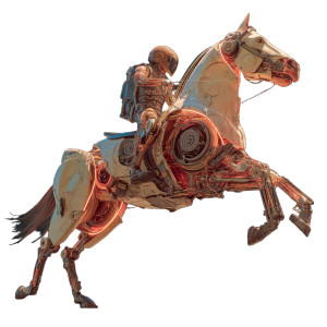 Futuristic Robotic Horse Vinyl Car Decal Sticker – Waterproof & UV-Resistant 8"