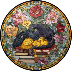 Dragon Stained Glass V9 Vinyl Car Decal Sticker – Waterproof & UV-Resistant 8"