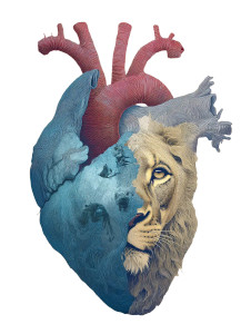 Lion Heart Art Vinyl Car Decal Sticker – Waterproof & UV-Resistant 8"