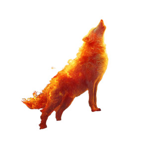 Flaming Wolf Moon Vinyl Car Decal Sticker – Waterproof & UV-Resistant 8"