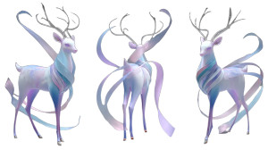 Ethereal Gradient Deer Vinyl Car Decal Sticker – Waterproof & UV-Resistant 8"