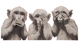 Three Wise Monkeys V2 Vinyl Car Decal Sticker – Waterproof & UV-Resistant 8"
