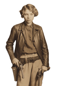 1920S Armed Woman Vinyl Car Decal Sticker – Waterproof & UV-Resistant 8"