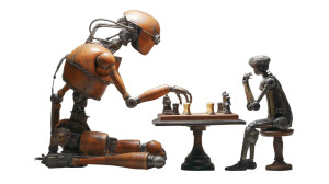 Robot Chess Match Vinyl Car Decal Sticker – Waterproof & UV-Resistant 8"