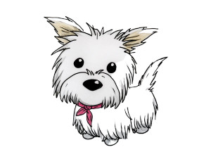 Simple Dog Drawing Vinyl Car Decal Sticker – Waterproof & UV-Resistant 8"