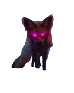 Cyber-Folklore Fox Vinyl Car Decal Sticker – Waterproof & UV-Resistant 8"