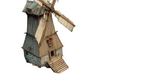 Village Boy On Windmill Vinyl Car Decal Sticker – Waterproof & UV-Resistant 8"