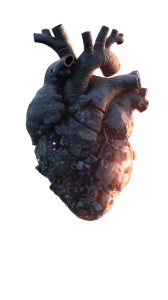 Crumbling Heart Sculpture Vinyl Car Decal Sticker – Waterproof & UV-Resistant 8"