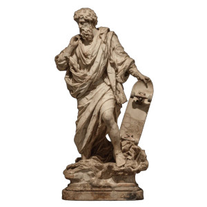 Greek Skateboard Sculpture Vinyl Car Decal Sticker – Waterproof & UV-Resistant 8"