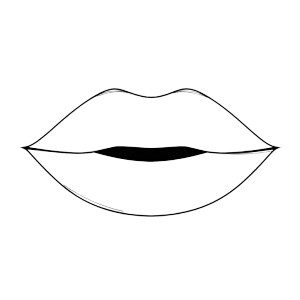 Lips Coloring Page Vinyl Car Decal Sticker – Waterproof & UV-Resistant 8"