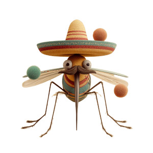 Sombrero Mosquito Vinyl Car Decal Sticker – Waterproof & UV-Resistant 8"