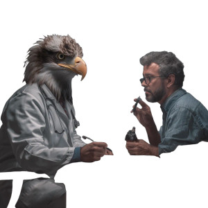 Eagle-Headed Doctor Vinyl Car Decal Sticker – Waterproof & UV-Resistant 8" Eagle-Headed Doctor Vinyl Car Decal Sticker – Waterproof & UV-Resistant 8"
