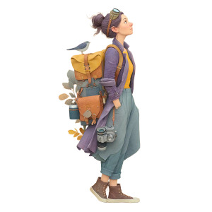 Curious Adventurer Vinyl Car Decal Sticker – Waterproof & UV-Resistant 8"