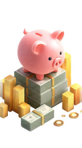 Savings Piggy Bank Vinyl Car Decal Sticker – Waterproof & UV-Resistant 8"