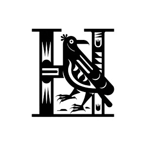 H Raven Logo Vinyl Car Decal Sticker – Waterproof & UV-Resistant 8"