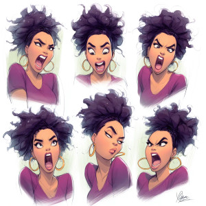 Anime Character Expressions Vinyl Car Decal Sticker – Waterproof & UV-Resistant 8"