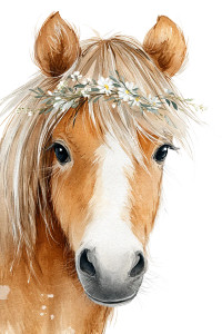 Cute Pony Portrait Vinyl Car Decal Sticker – Waterproof & UV-Resistant 8"