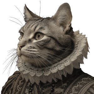 Renaissance Cat Vinyl Car Decal Sticker – Waterproof & UV-Resistant 8"