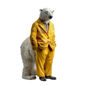 Polar Bear In Suit Vinyl Car Decal Sticker – Waterproof & UV-Resistant 8" Polar Bear In Suit Vinyl Car Decal Sticker – Waterproof & UV-Resistant 8"