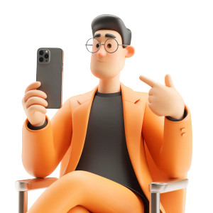 Businessman With Iphone Vinyl Car Decal Sticker – Waterproof & UV-Resistant 8"