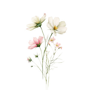 Vintage Wildflower Illustration Vinyl Car Decal Sticker – Waterproof & UV-Resistant 8"