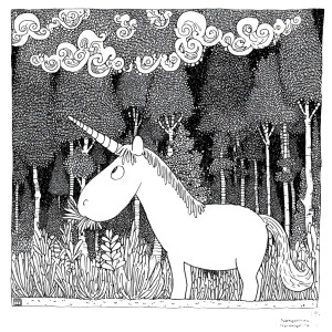 Unicorn Eating Grass Vinyl Car Decal Sticker – Waterproof & UV-Resistant 8"