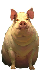 Obese Pig Portrait Vinyl Car Decal Sticker – Waterproof & UV-Resistant 8"