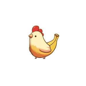 Banana Chicken Vinyl Car Decal Sticker – Waterproof & UV-Resistant 8"