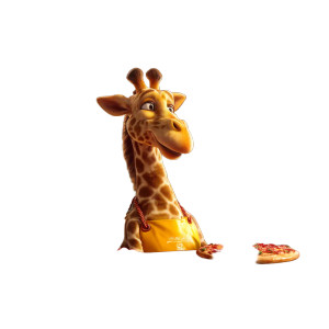 Giraffe Chef Pizza Vinyl Car Decal Sticker – Waterproof & UV-Resistant 8"