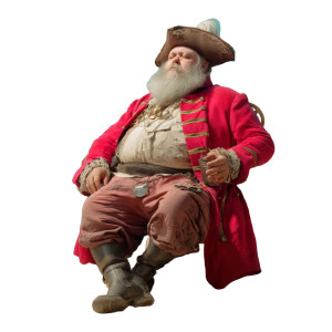 Overweight Pirate Captain Vinyl Car Decal Sticker – Waterproof & UV-Resistant 8"