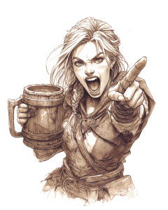 Norse Woman Yelling Vinyl Car Decal Sticker – Waterproof & UV-Resistant 8"