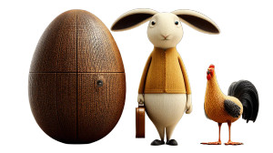 Easter Bunny Scene V9 Vinyl Car Decal Sticker – Waterproof & UV-Resistant 8"