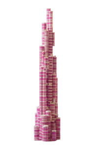 Pink Mascara Skyscraper Vinyl Car Decal Sticker – Waterproof & UV-Resistant 8"